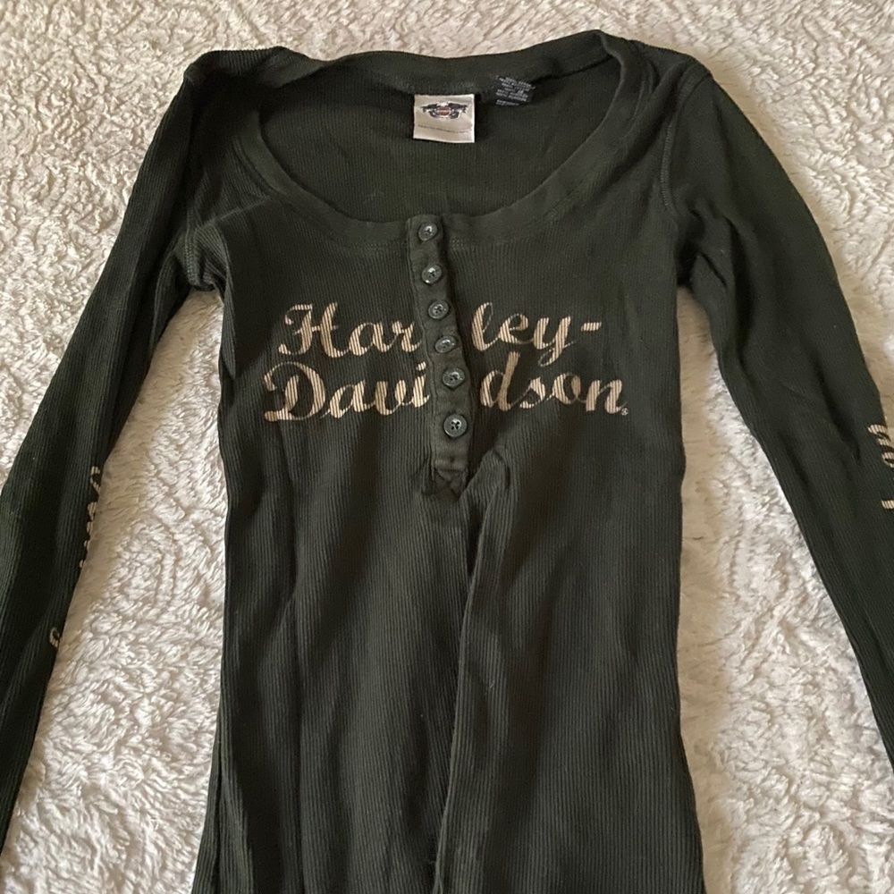 Xs green Harley Davidson shirt